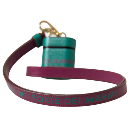 حافظة Airpods جلدية أنيقة من Dolce &amp; Gabbana باللونين الأخضر والعنبري