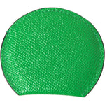 Dolce & Gabbana Green Calfskin Leather Round Logo Hand Mirror Holder