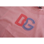 Dolce & Gabbana Pink Cotton DG Logo Crew Neck Tank T-shirt TSH83149-36
