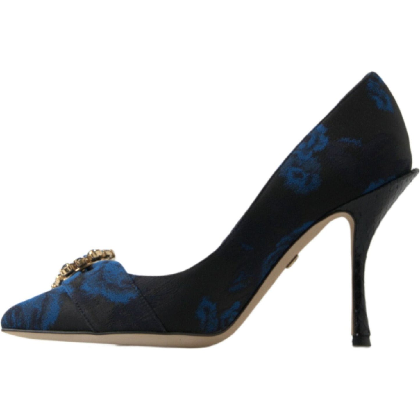 Dolce & Gabbana Blue Floral Ayers Crystal Pumps Shoes LA10220-35.5