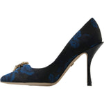 Dolce & Gabbana Blue Floral Ayers Crystal Pumps Shoes LA10220-35.5