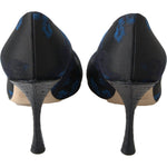 Dolce & Gabbana Blue Floral Ayers Crystal Pumps Shoes LA10220-35.5