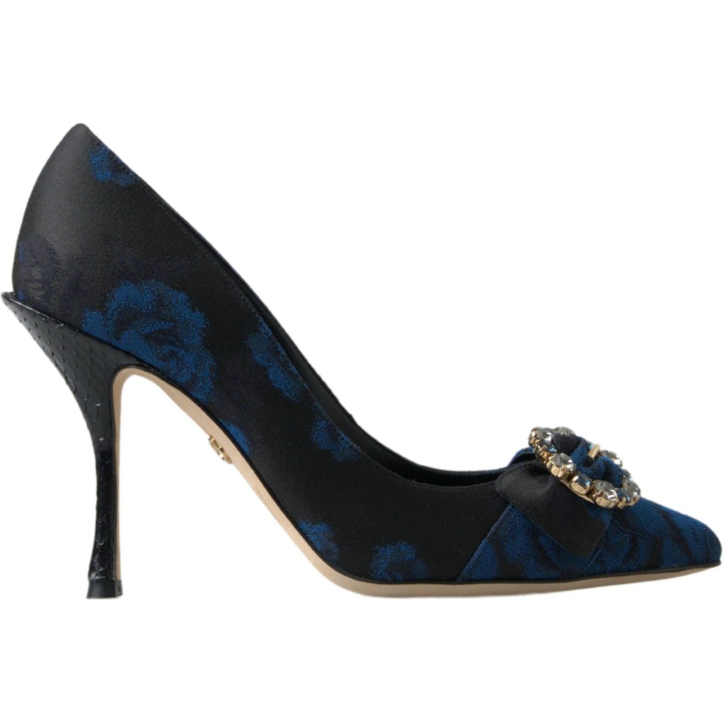 Dolce & Gabbana Blue Floral Ayers Crystal Pumps Shoes LA10220-35.5
