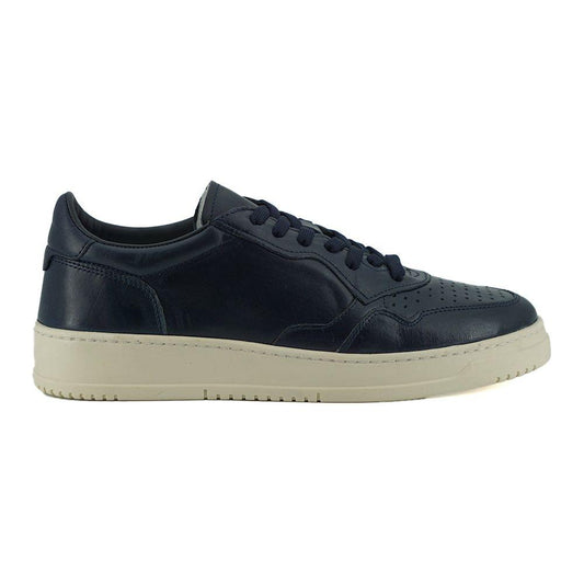 Saxone of Scotland Elegant Navy Blue Leather Sneakers Saxone of Scotland Dark Slate Gray