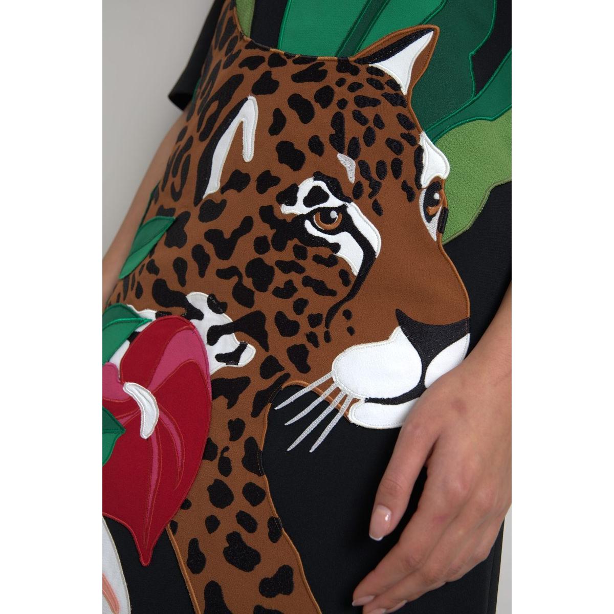 优雅丛林图案紧身连衣裙