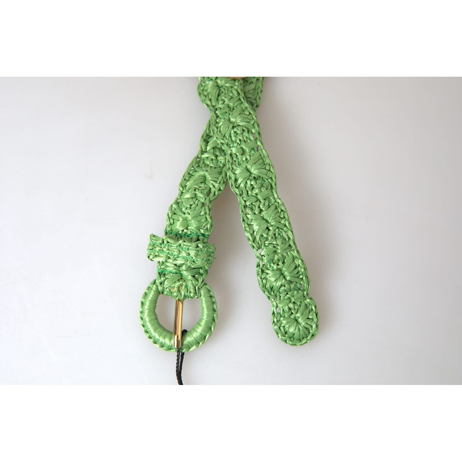 حزام دولتشي آند غابانا الأنيق المصنوع من الفيسكوز الأخضر مع مشبك معدني