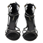 Dolce & Gabbana Rhinestone Stiletto Sandal Satin Shoes LA10279 -40.5