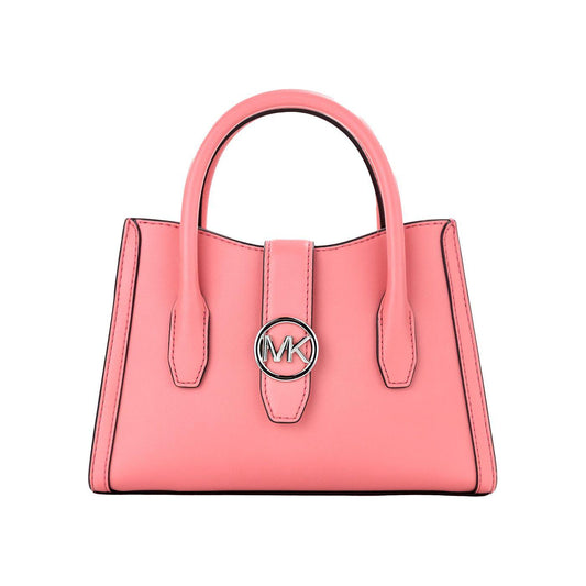 Michael Kors Gabby Small Tea Rose Faux Leather Top Zip Satchel Crossbody Bag Michael Kors Light Coral