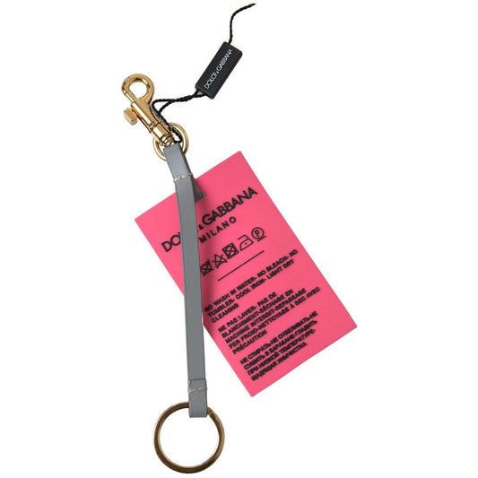 Dolce & Gabbana Pink Silicone DG Logo Gold Brass Keyring Women Keychain smy101193