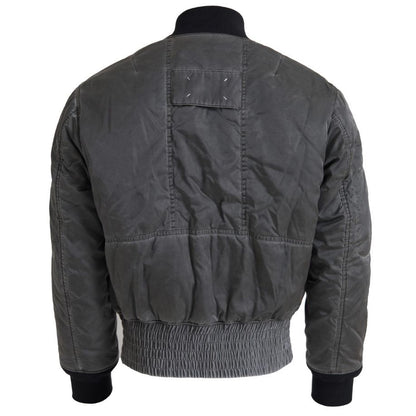 MM6 Maison Margiela Gray Bomber Zipper Pocket Sleeves Jacket