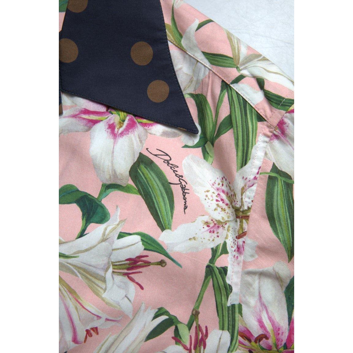 قميص دولتشي آند غابانا الأنيق ذو المقاس النحيف باللون الوردي