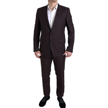 Dolce & Gabbana Maroon 2 Piece Single Breasted MARTINI Suit