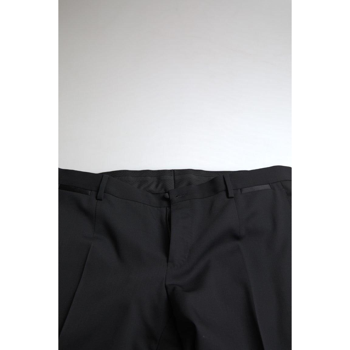 بدلة دولتشي آند غابانا الأنيقة ذات المقاس النحيف المكونة من قطعتين باللون الأسود