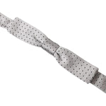 Dolce & Gabbana Gray Dotted Silk Adjustable Men Neck Papillon Bow Tie FT3795