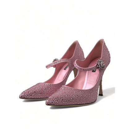 Dolce & Gabbana Pink Strass Crystal Heels Pumps Shoes