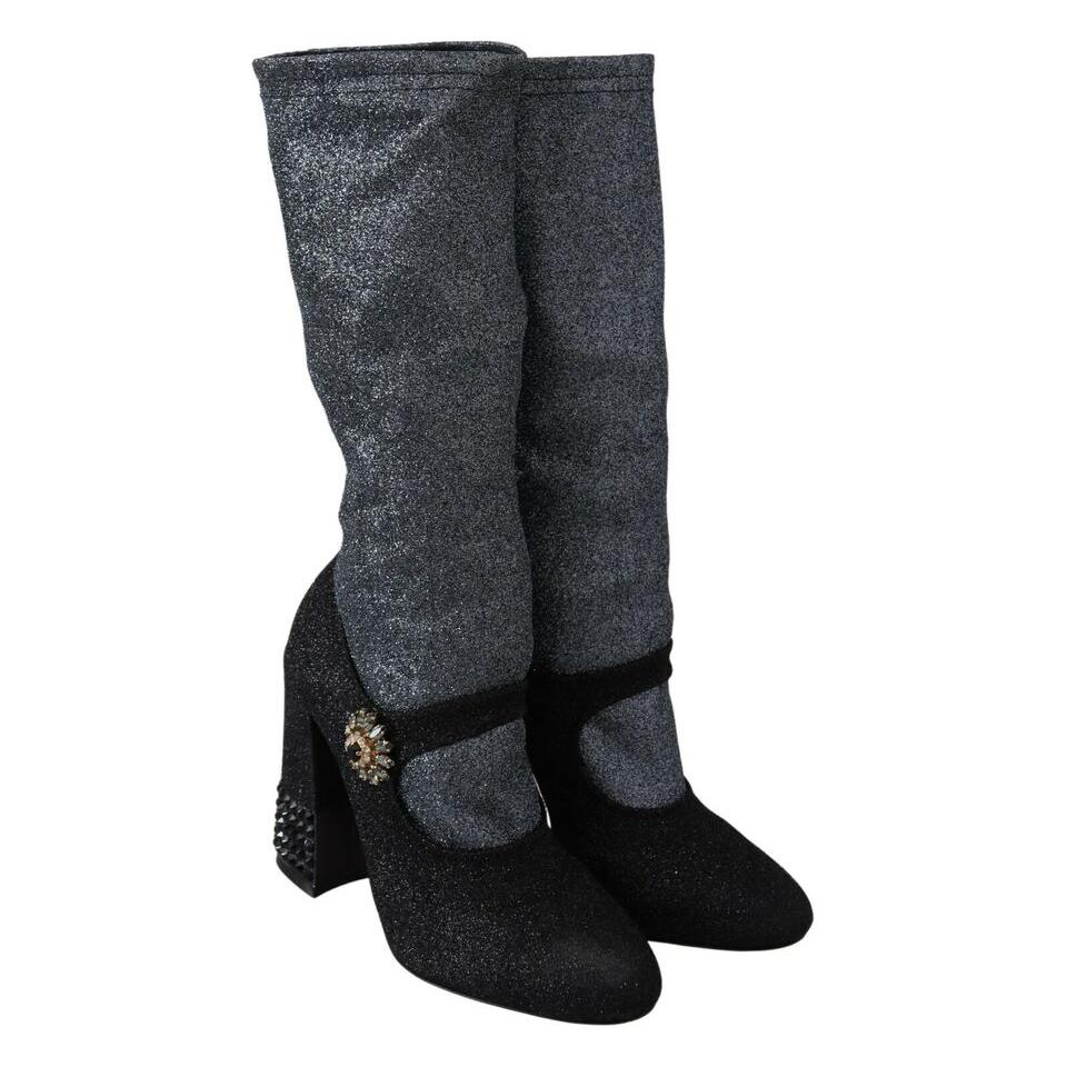 حذاء قصير مزين بالكريستال من دولتشي آند غابانا