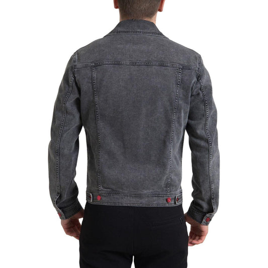 Dolce & Gabbana Elegant Gray Stretch Denim Jacket Dolce & Gabbana Dark Slate Gray
