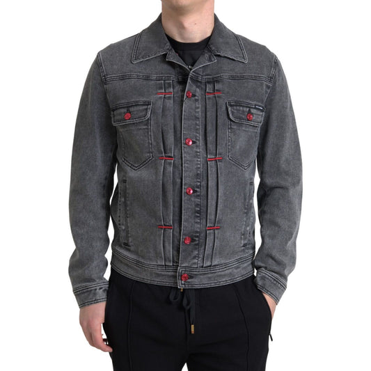 Dolce & Gabbana Elegant Gray Stretch Denim Jacket Dolce & Gabbana Dark Slate Gray