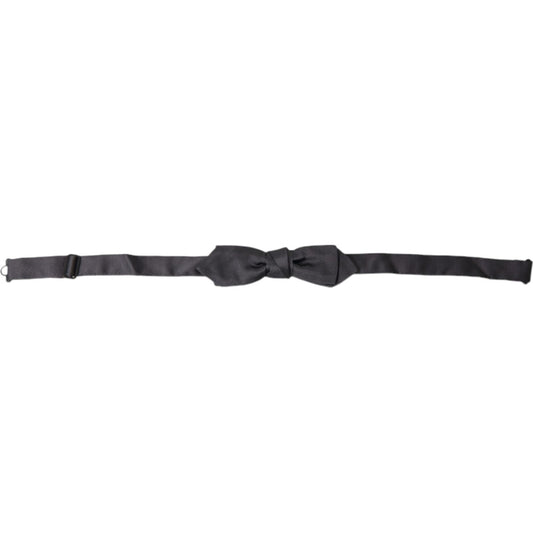 Dolce & Gabbana Dark Gray Silk Adjustable Neck Men Papillon Bow Tie