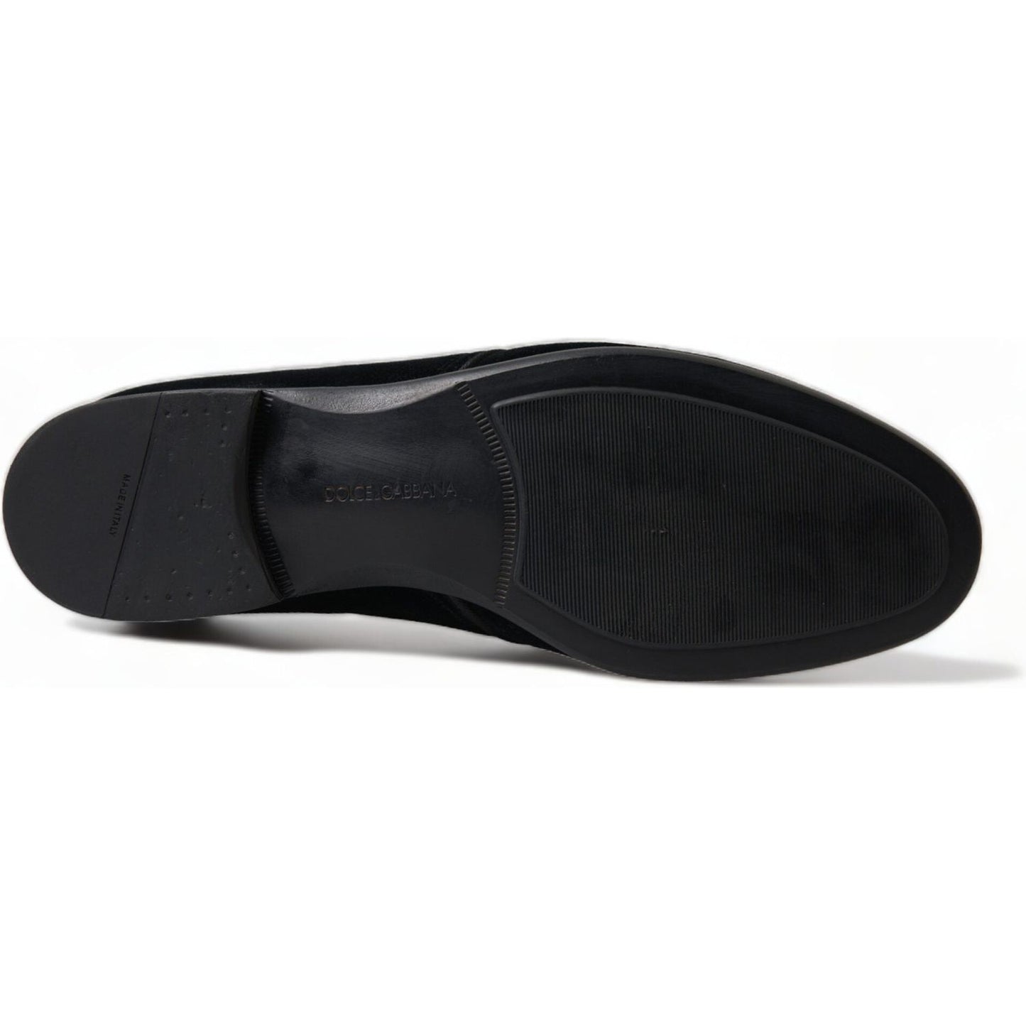 Dolce & Gabbana Black Velvet Lace Up Formal Derby Dress Shoes MV5193-44