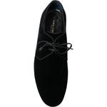 Dolce & Gabbana Black Velvet Lace Up Formal Derby Dress Shoes MV5193-44