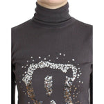 John Galliano Elegant Virgin Wool Turtleneck Sweater John Galliano Dark Slate Gray