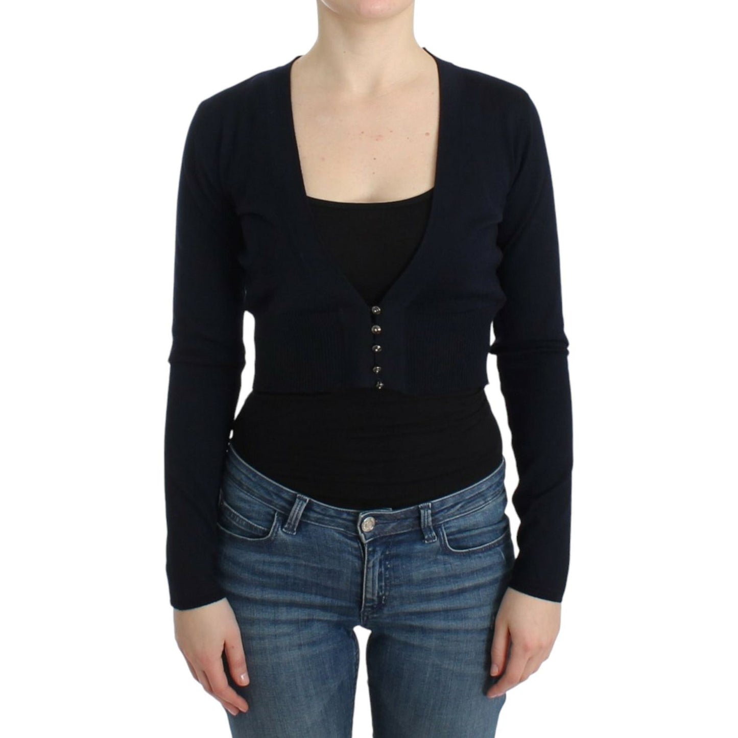 Cavalli Black cropped wool cardigan