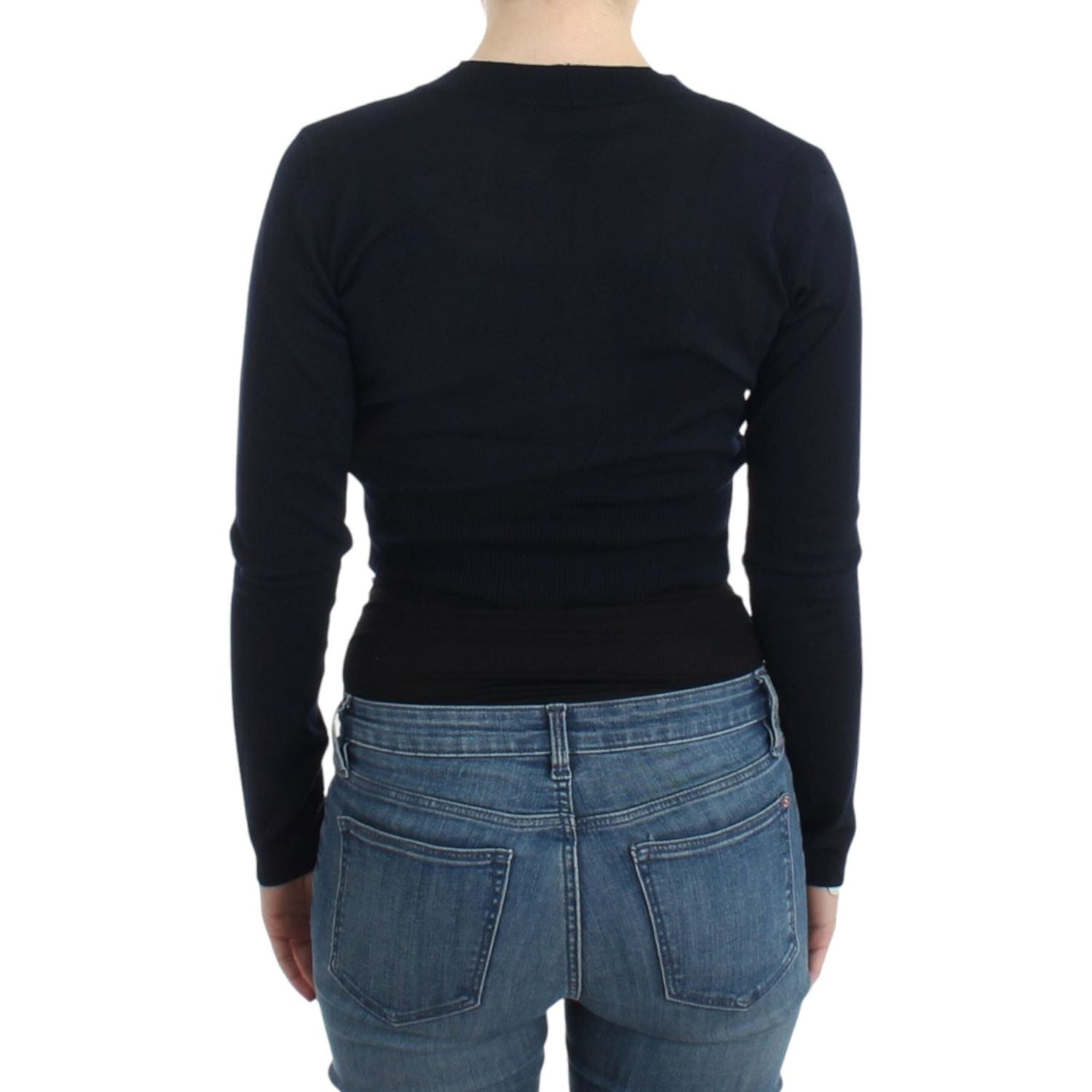 كارديجان أنيق من الصوف البكر باللون الأسود من كافالي