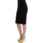 Cavalli Black Corduroy Pencil Skirt SIG11823-40
