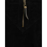 Cavalli Black Corduroy Pencil Skirt SIG11823-40