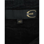 Cavalli Black Corduroy Pencil Skirt SIG11823-40