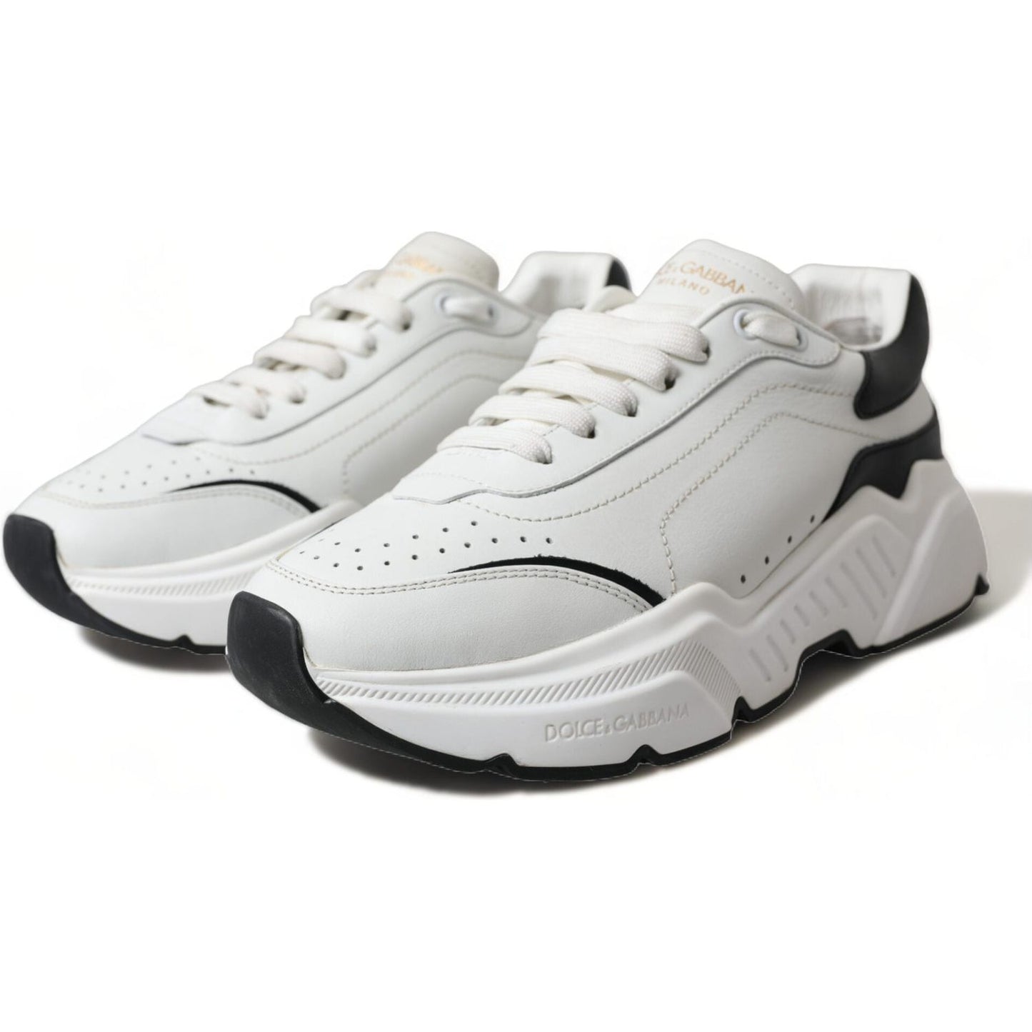 Dolce & Gabbana White Black Low Top Daymaster Sneakers Shoes