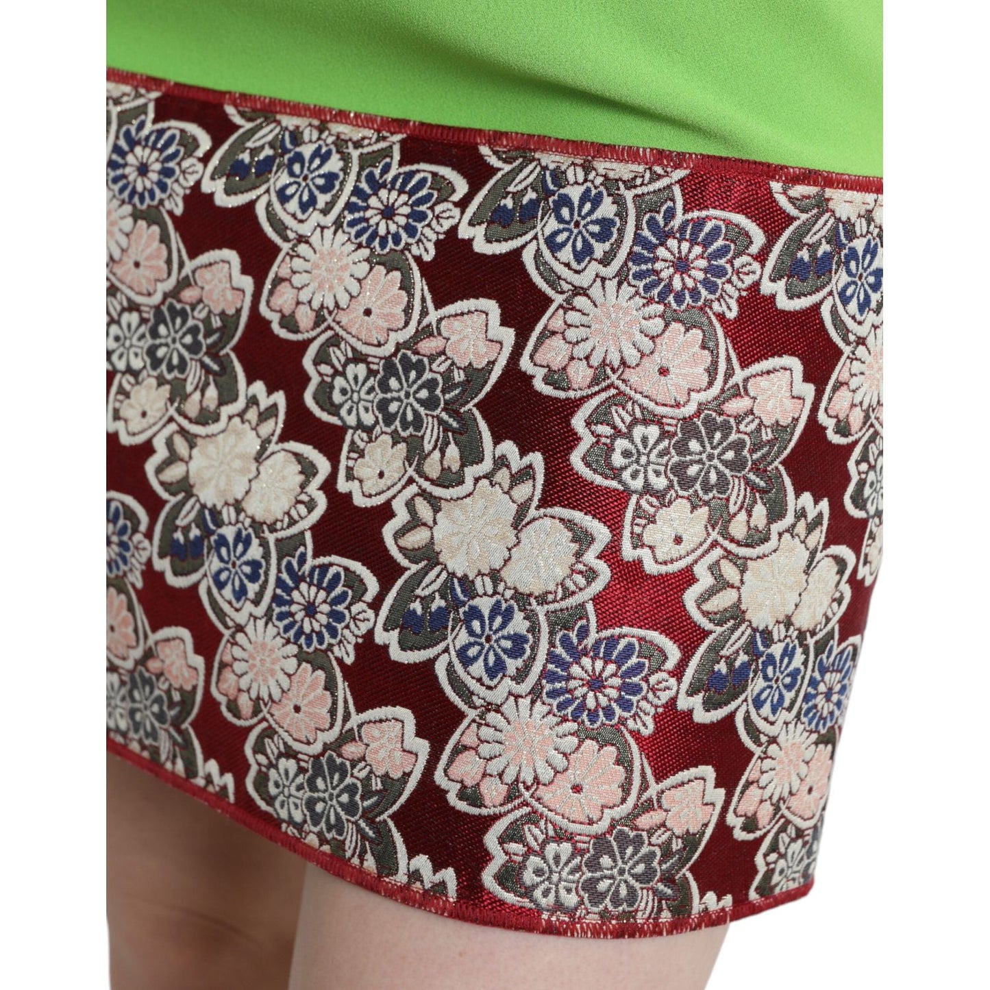 Dolce & Gabbana Apple Green Sleeveless Panelled Shift Dress