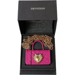 Dolce & Gabbana Pink Silicone Devotion Heart Bag Gold Chain Airpods Case