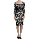 Cavalli Black Printed Sheath Dress SIG11996-4