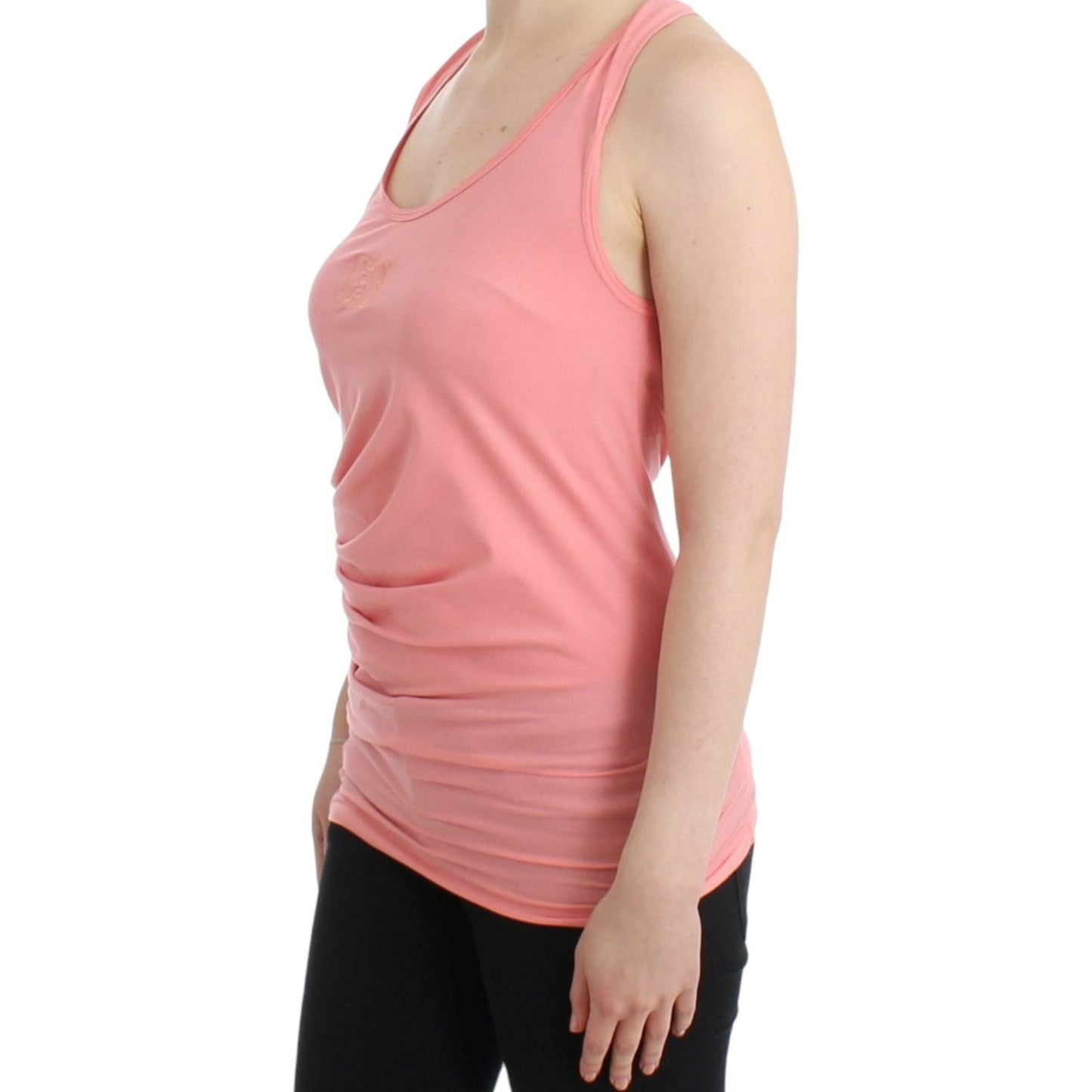 Cavalli Pink cotton tank top