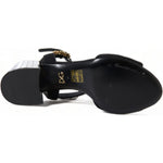 Dolce & Gabbana Black Crystals Ankle Strap Sandals Shoes