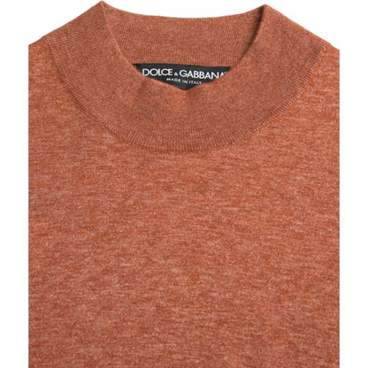 Dolce & Gabbana Orange Cashmere Crew Neck Pullover Sweater
