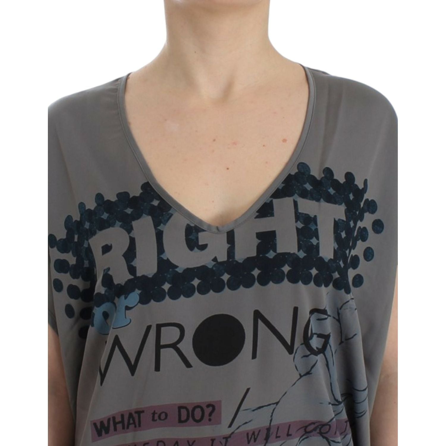 优雅 V 领印花束腰外衣