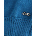 Costume National Chic Blue Scoop Neck Knit Sweater Costume National Dark Slate Blue