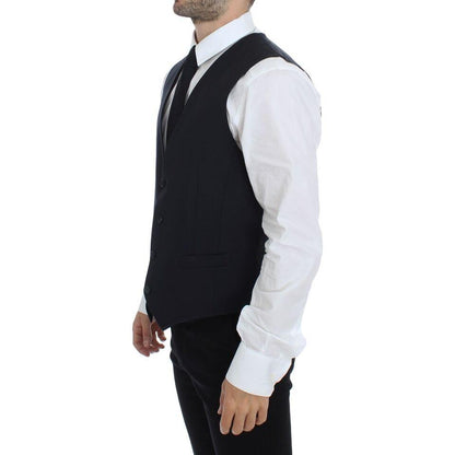 Dolce & Gabbana Blue Cotton Stretch Dress Vest Blazer