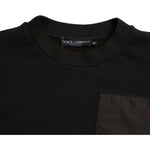 Dolce & Gabbana Black Cotton Crew Neck Men Pullover Sweater