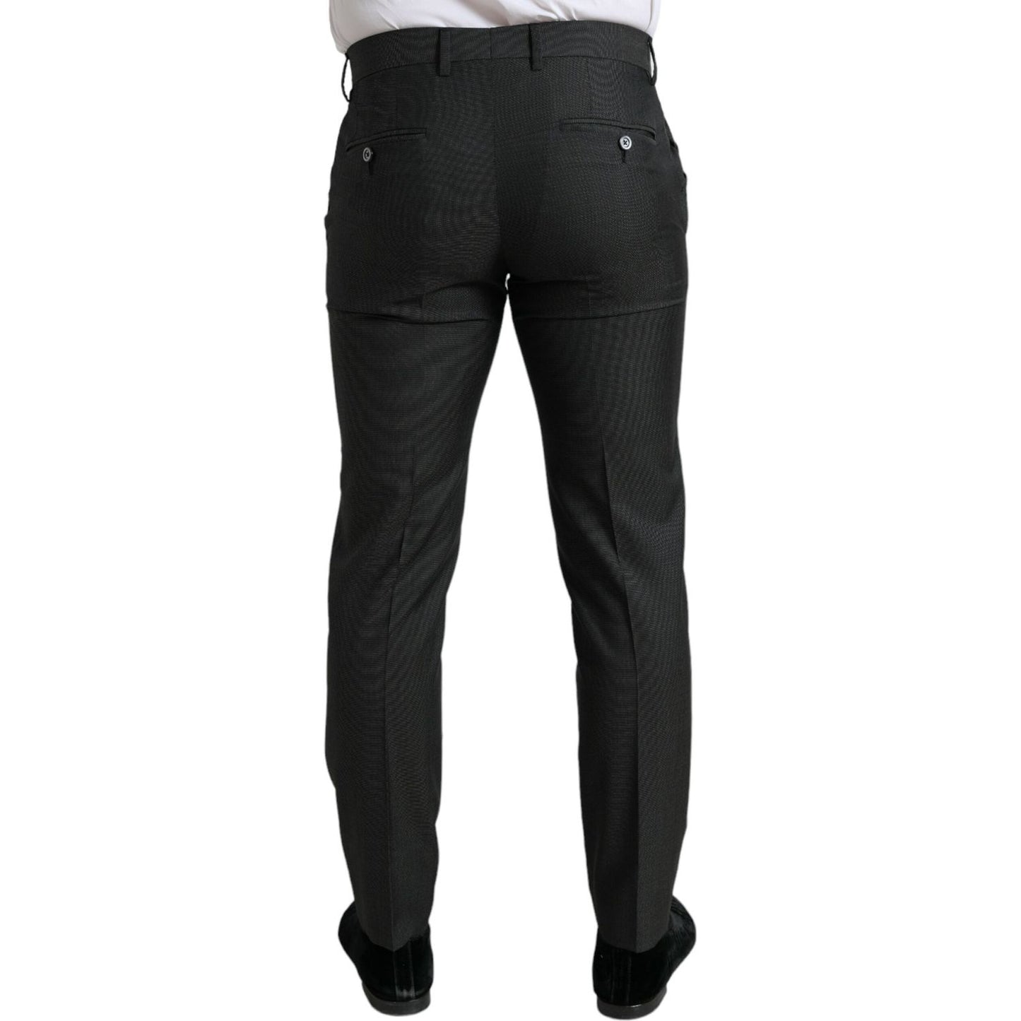 Dolce & Gabbana Dark Gray Stretch Slim Formal Pants