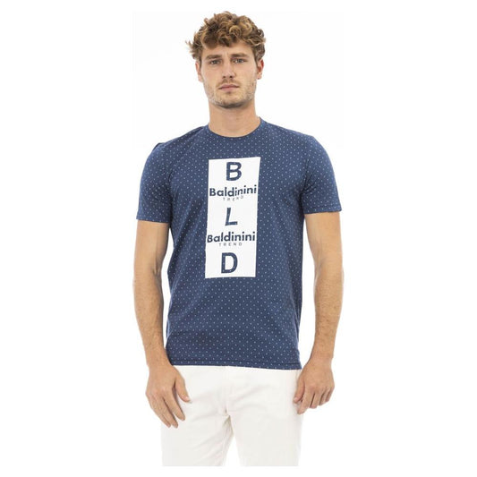 Baldinini Trend Blue Cotton Men's T-Shirt Baldinini Trend Dark Slate Gray