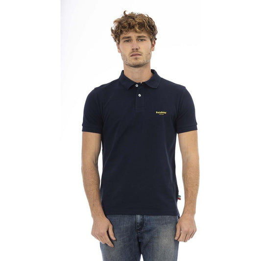 Baldinini Trend Blue Cotton Men Polo Shirt Baldinini Trend Tan