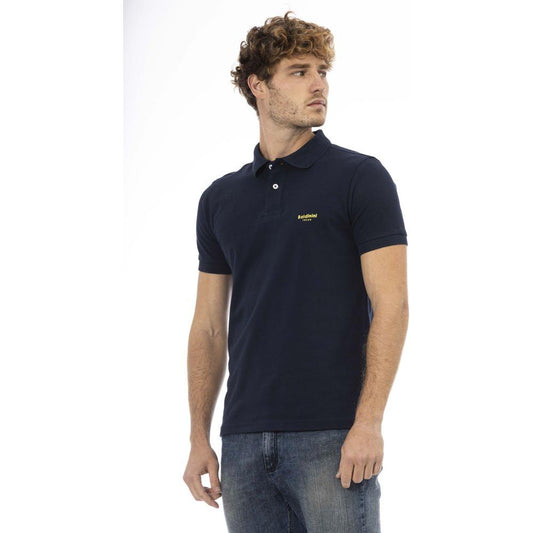 Baldinini Trend Blue Cotton Men Polo Shirt Baldinini Trend Tan