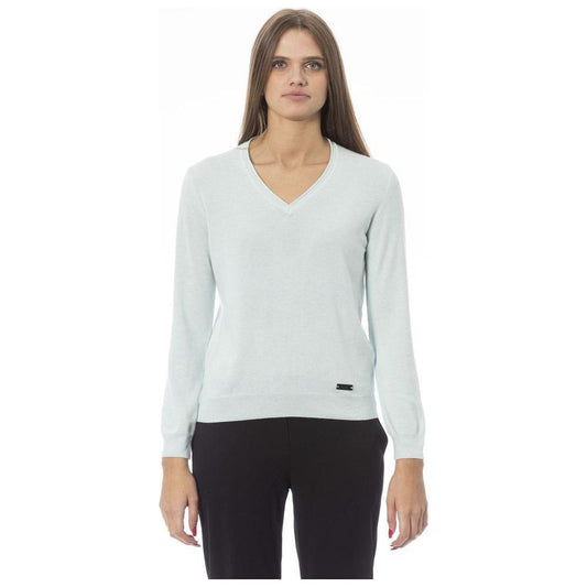 Baldinini Trend Light Blue Cashmere Women Sweater Baldinini Trend Dark Slate Gray