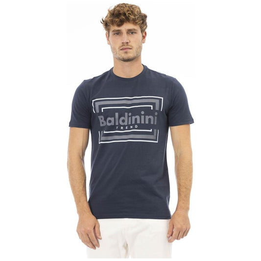 Baldinini Trend Blue Cotton Men T-Shirt Baldinini Trend Dark Slate Gray