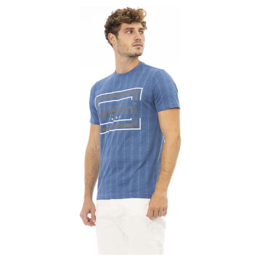 Baldinini Trend Blue Cotton Men T-Shirt Baldinini Trend Gray
