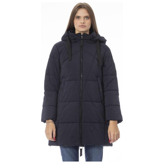 Baldinini Trend Blue Polyester Women Jacket Baldinini Trend Dark Slate Gray